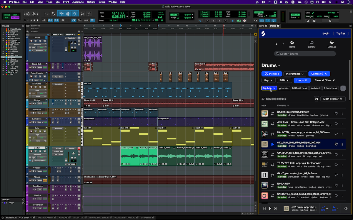 Pro ToolsのSpliceサウンド
