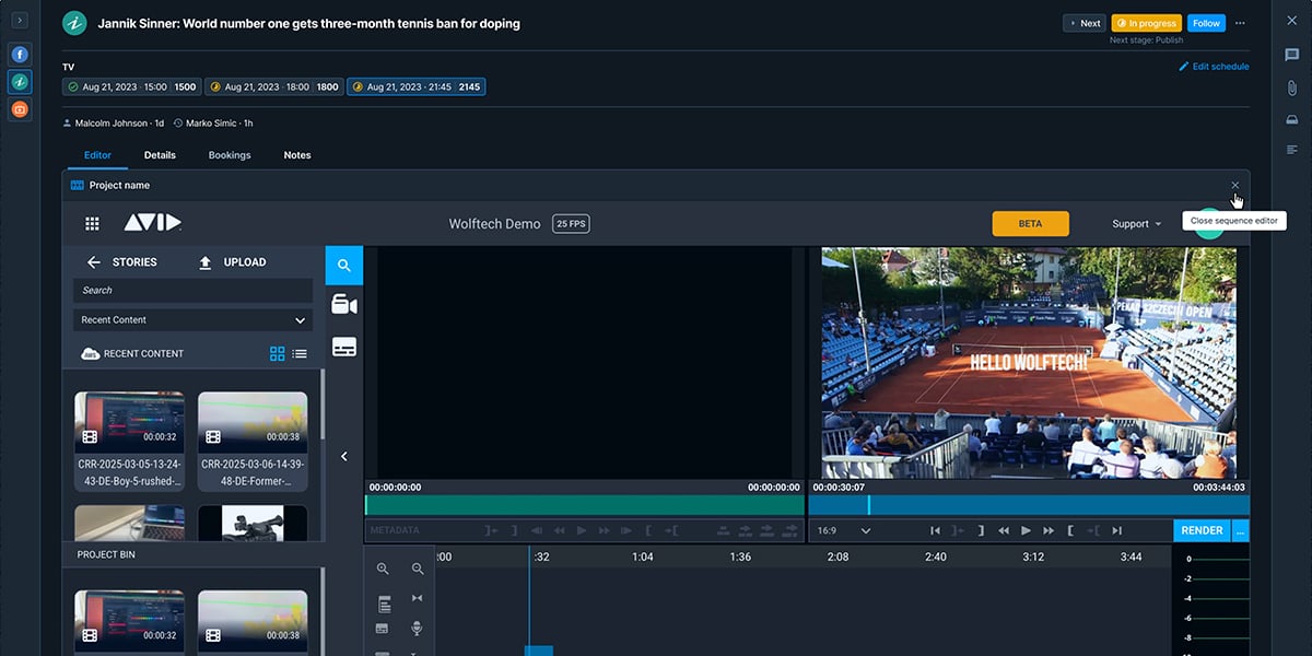 Wolftech Newsに直接統合された編集アプリケーション